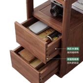 实木边几北欧小户型客厅沙发边柜侧柜侧几黑胡桃木岩板可移动角几