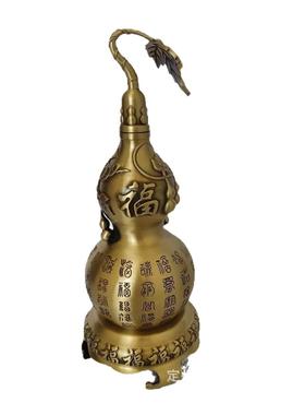 黄铜百福葫芦铜葫芦摆件工艺品福字葫芦开盖葫芦空心葫芦家居装饰