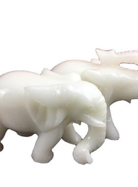 阿富汗白玉大象摆件象摆设客厅玄关公司礼品吸水象一对