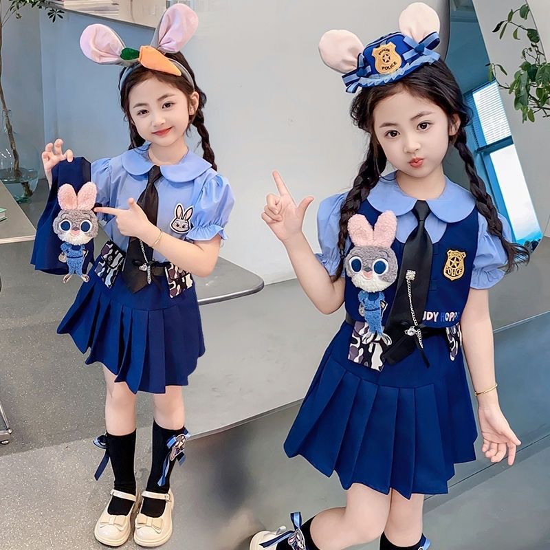 女童朱迪cos衣服兔子警官2025新款夏装儿童夏季公主裙子连衣裙