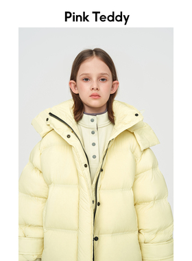 PinkTeddy童装儿童泡芙羽绒服新款冬季面包女童柔软舒适短款外套