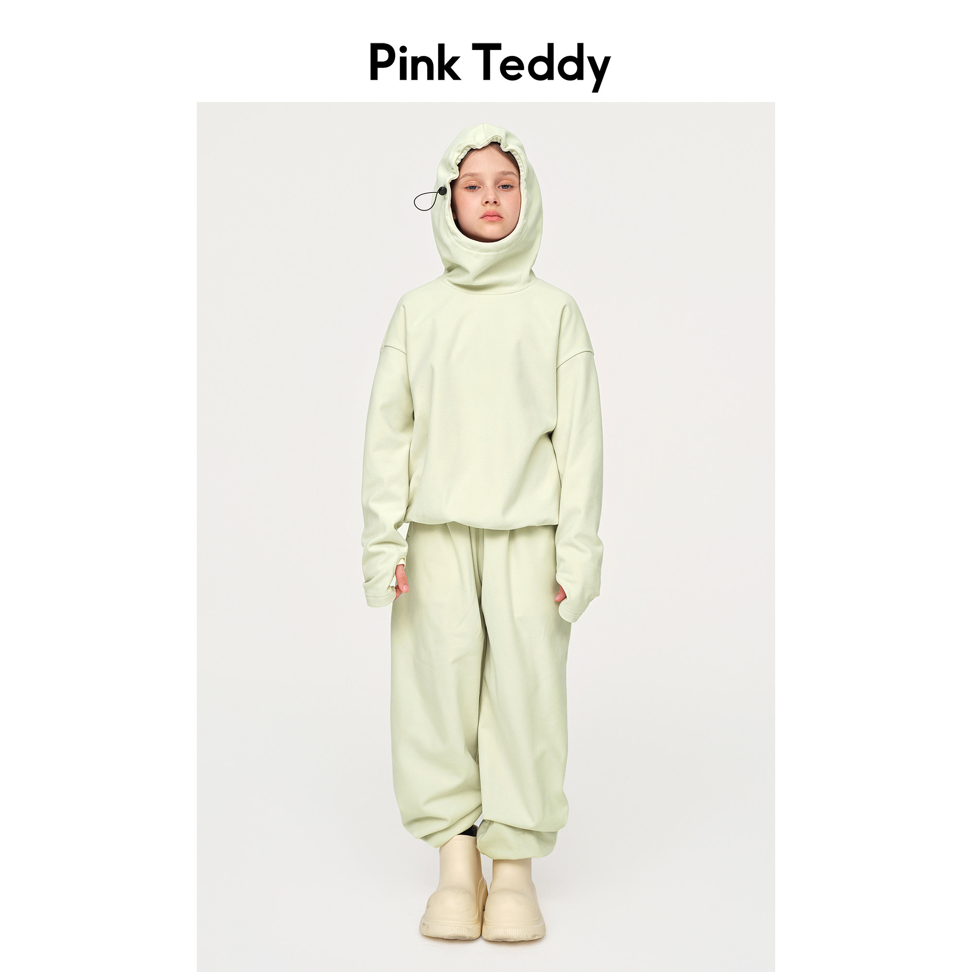 PinkTeddy童装儿童卫裤春秋季新款户外简约女童宽松运动阔腿裤子