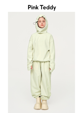 PinkTeddy童装儿童卫裤秋冬季新款休闲简约女童宽松运动阔腿裤子