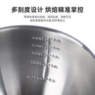 不锈钢盆304和201食品级打蛋盆加深打奶油和面硅胶烘焙专用防滑盆