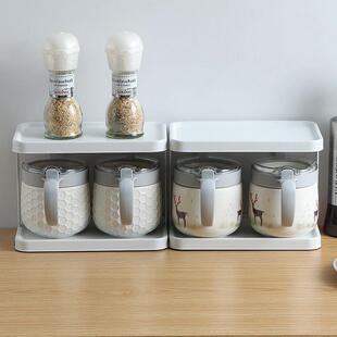 ceramic seasoning jar supplies household salt rack