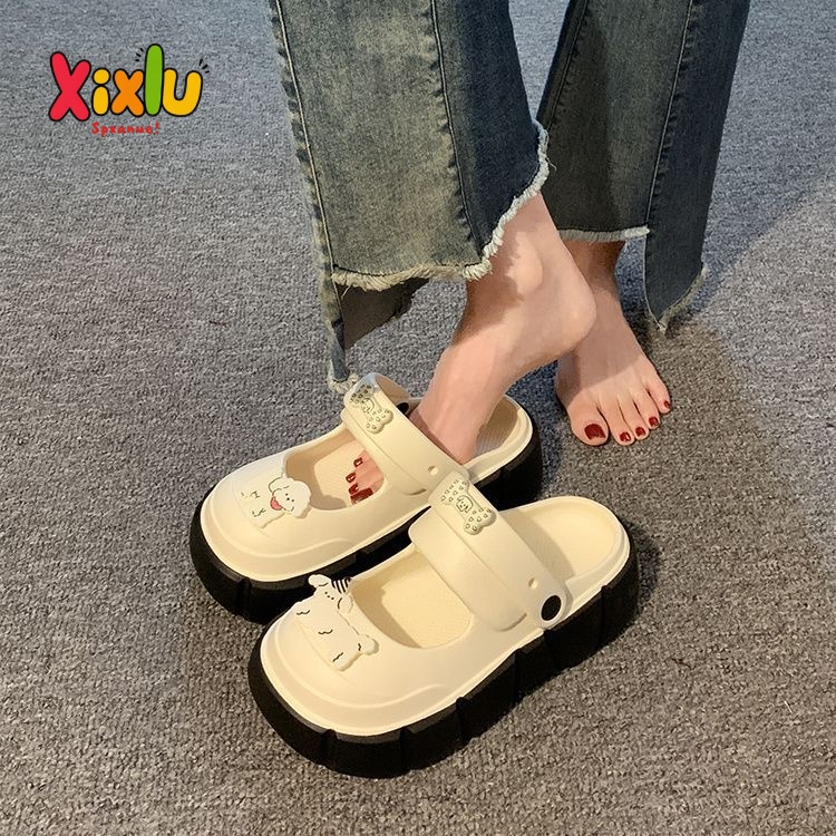 小众沙滩包头拖鞋2025新款洞洞鞋女夏季外穿eva防滑防臭厚底凉鞋