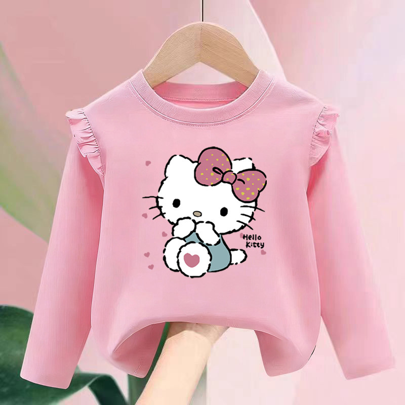 纯棉女童圆领花边长袖T恤2026春秋新款儿童宝宝卡通百搭印花上衣,童装/婴儿装/亲子装,T恤,淘宝优惠券,粉丝福利购,淘宝优惠卷