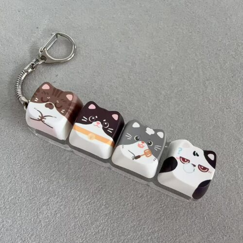4键PBT猫咪键帽解压按键猫咪键盘