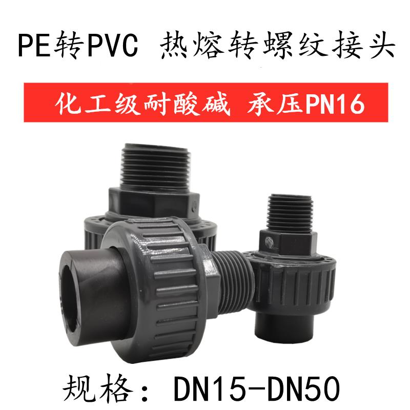 PE外丝活接 外牙PVC活接头20 25 32 40 50PE PVC水管管材转换配件