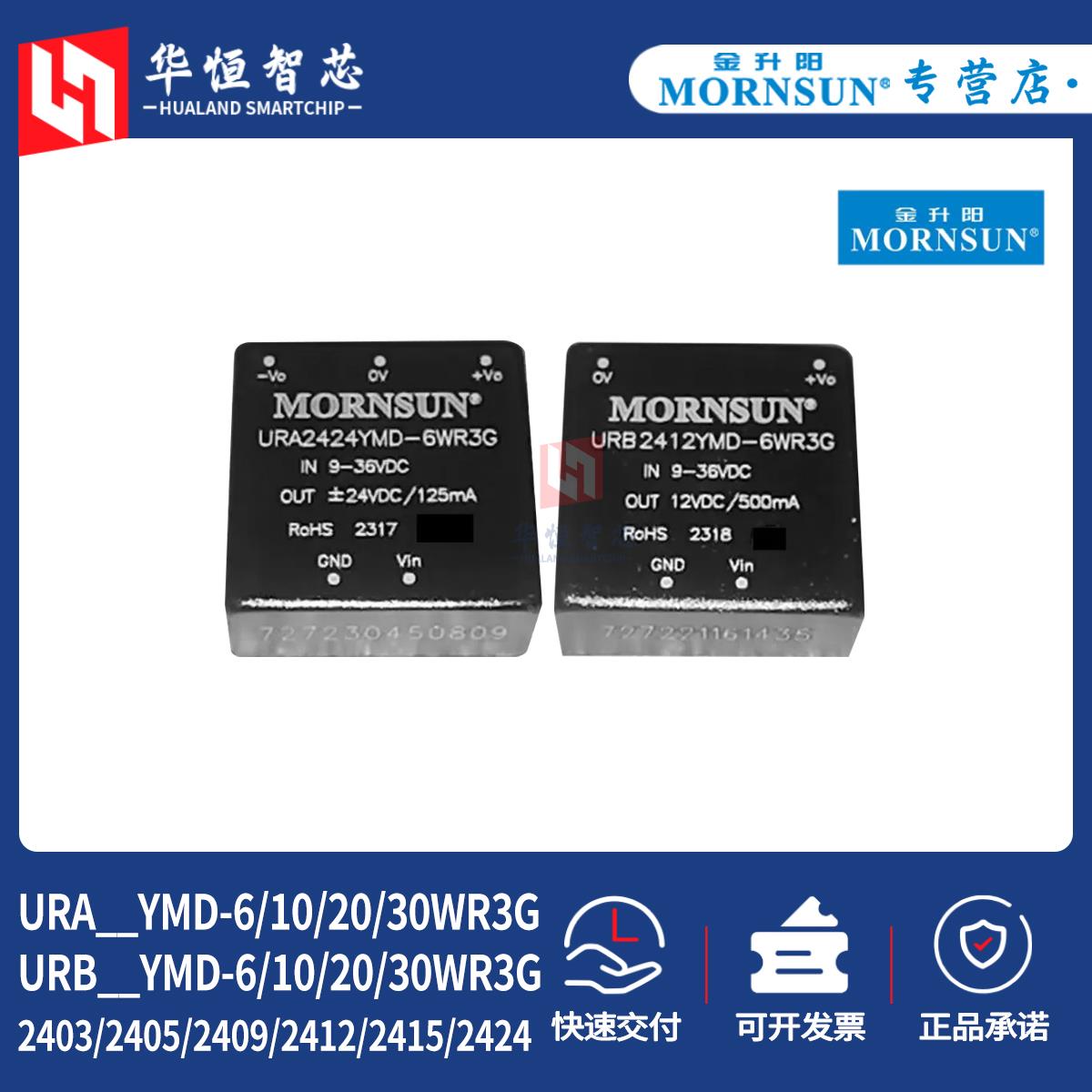 金升阳URA/URB2403/2405/2412/2424YMD-6/10/20/30WR3G电源模块