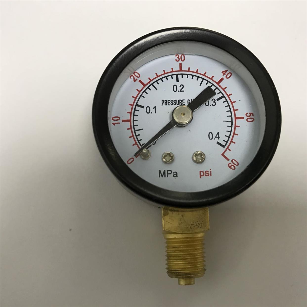 直径40mm压力表 0.4mpa 60psi 双刻度压力指示 Y-40 径向 压力表