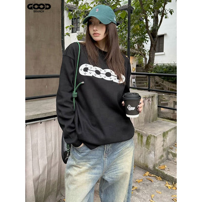GOODBRANCH 彩钻棋盘格纹珠地提花时尚高级good短袖长袖t恤男女