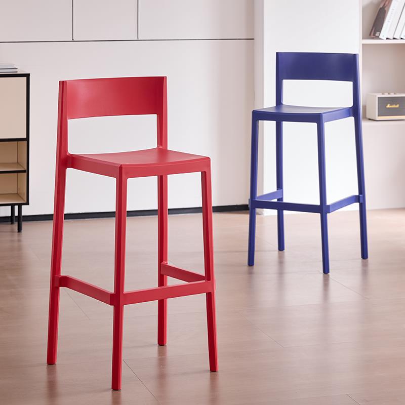 北欧加厚塑料吧椅简约现代高级感高脚设计师款餐吧椅咖啡厅家用