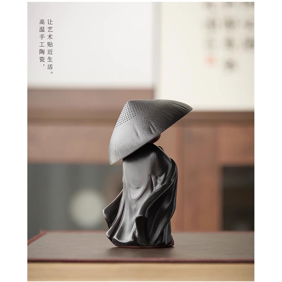 创意陶瓷茶漏滤茶器茶宠家用茶叶过滤网功夫茶具滤茶器单个全瓷过