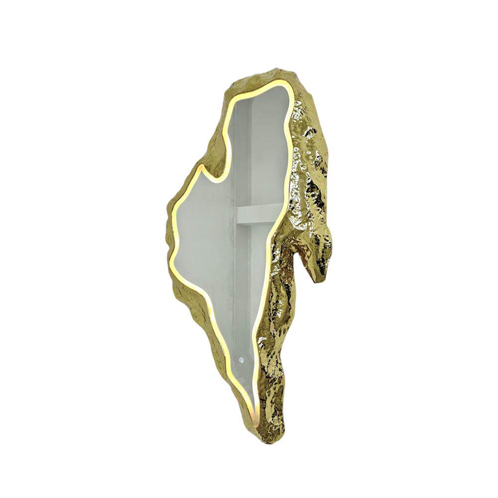 意式轻奢黄铜装饰镜高端别墅家用客厅创意艺术壁挂式装饰镜定制