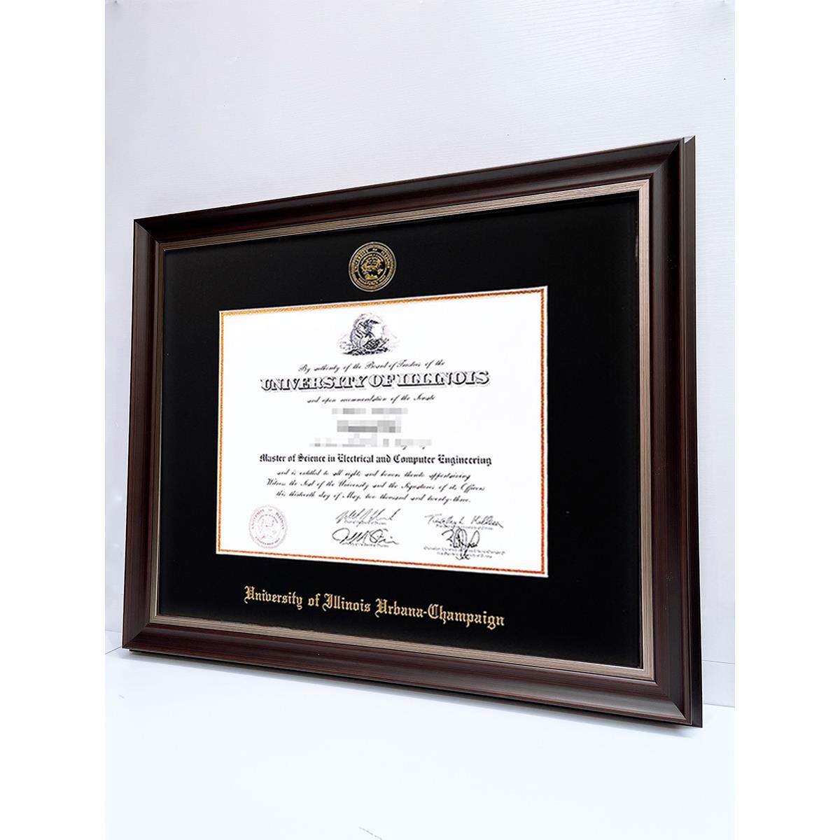 C美国毕业证书装裱展示框画框相框实木挂墙框a3框a4证书框可定制