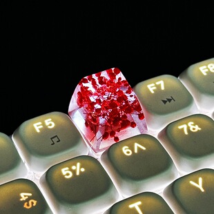 diy树脂滴胶透光鲜花键帽小满天星十字轴机械键盘键帽单个替换