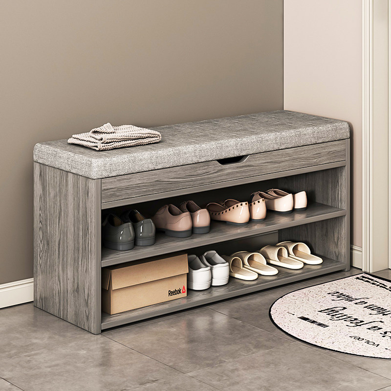 速发换鞋口家用门凳带鞋柜一体靠墙坐垫可坐式简约多层入户鞋架