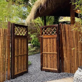 速发竹篱笆围栏栅栏户外庭院别墅花园防墙木竹腐装饰隔断围子竹门