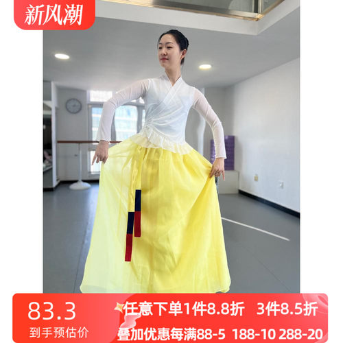 速发朝鲜服裙蹈族装练功服上衣大摆舞练习艺考演出表演民族民间