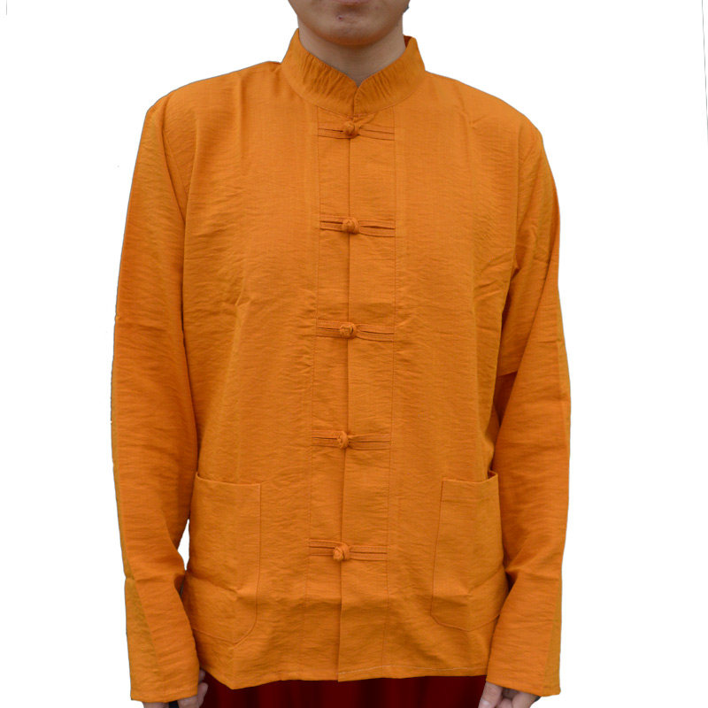 速发喇衣僧服服季背心和尚嘛夏长袖藏装僧衣和尚上衣喇嘛红