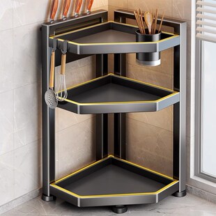 厨房多功能转角调味品置物架台面三角调料架盐调味罐W收纳盒酱油