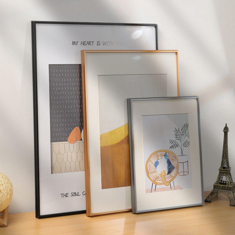 铝合金画框框架定制大q尺寸海报广告相框装裱挂墙极窄金属拼图裱,家居饰品,相框/画框,淘宝优惠券,粉丝福利购,淘宝优惠卷