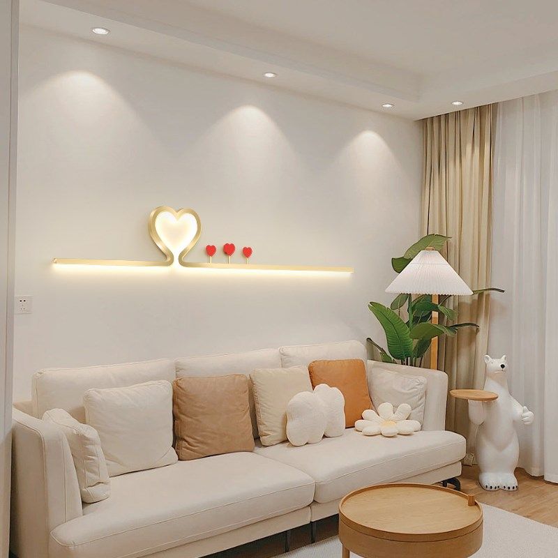极简长条客厅沙发背景墙壁灯现代简约过道走廊创意爱心Y卧室床头,家装灯饰光源,壁灯,淘宝优惠券,粉丝福利购,淘宝优惠卷