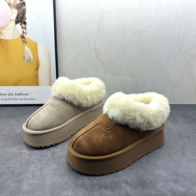 撤柜处理折扣外贸女鞋2025冬新款保暖百搭舒适雪地靴毛毛鞋女棉鞋