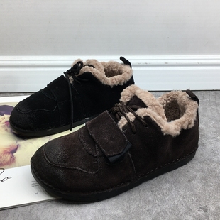 休闲舒适保暖牛皮女棉鞋 撤柜断码 复古时尚 2020冬新款 处理真皮女鞋