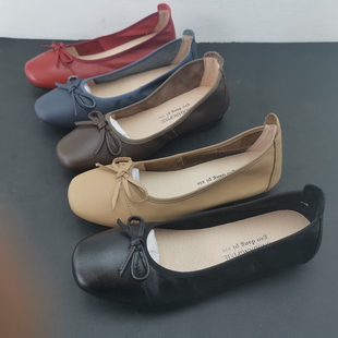 撤柜处理折扣真皮女鞋2023春新款圆头浅口休闲豆豆鞋牛皮女单鞋