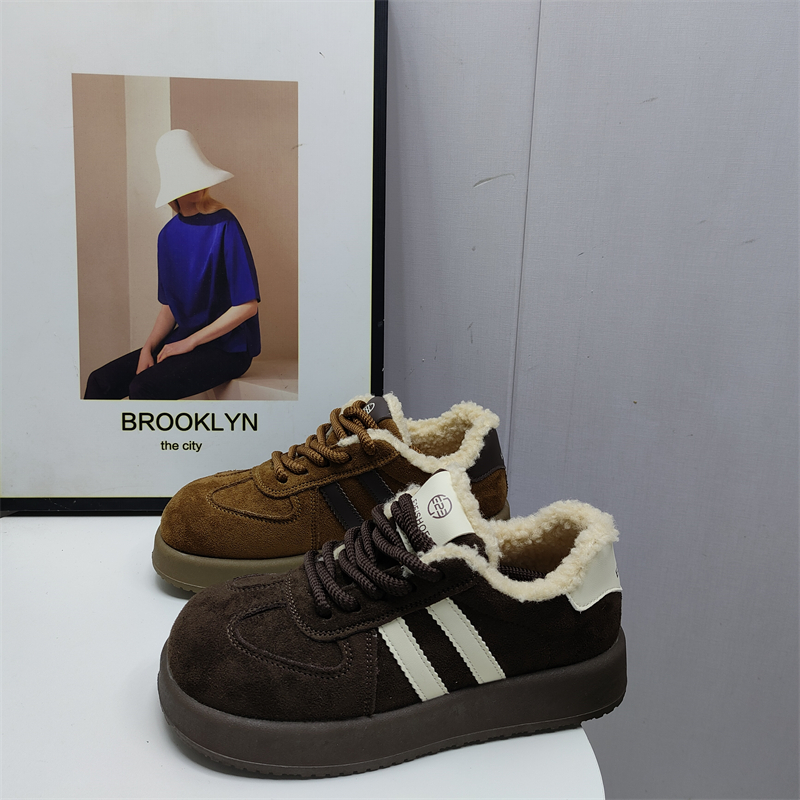 撤柜处理折扣外贸女鞋2025秋新款百搭德训鞋休闲保暖舒适女棉鞋