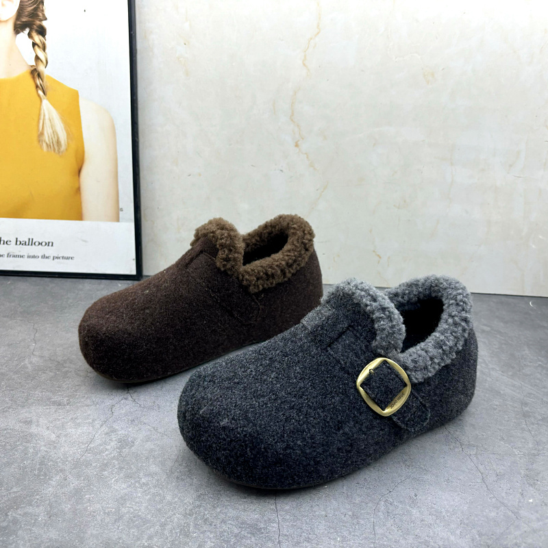 撤柜处理折扣外贸女鞋2025冬新款舒适百搭休闲勃肯鞋保暖女棉鞋