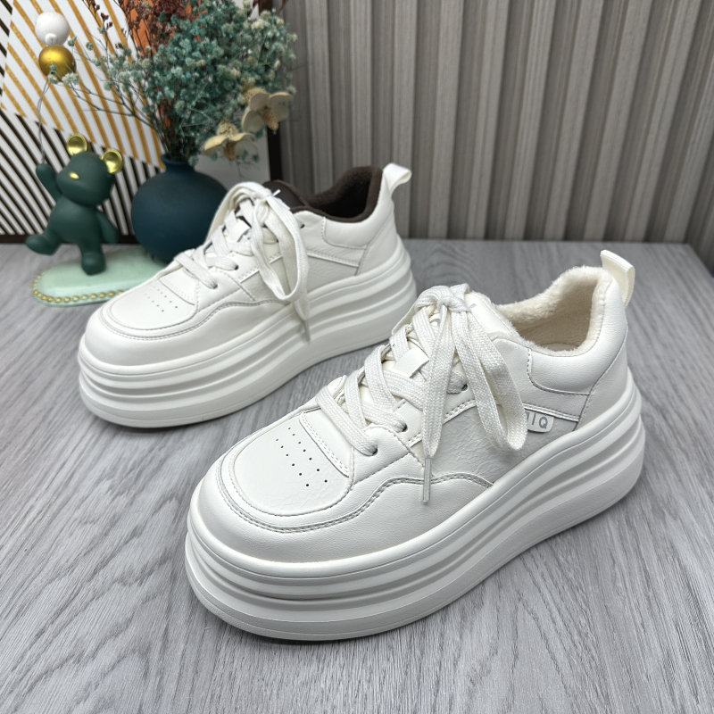 撤柜处理折扣外贸女鞋2025冬新款小白鞋厚底保暖休闲舒适女棉鞋