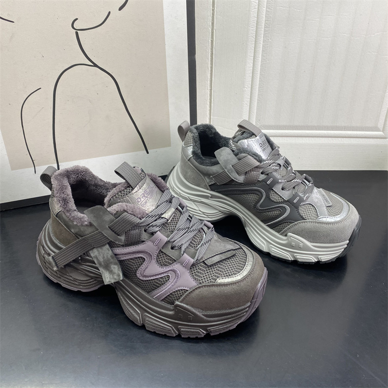 撤柜处理折扣外贸女鞋2025冬新款休闲保暖老爹鞋运动舒适女棉鞋