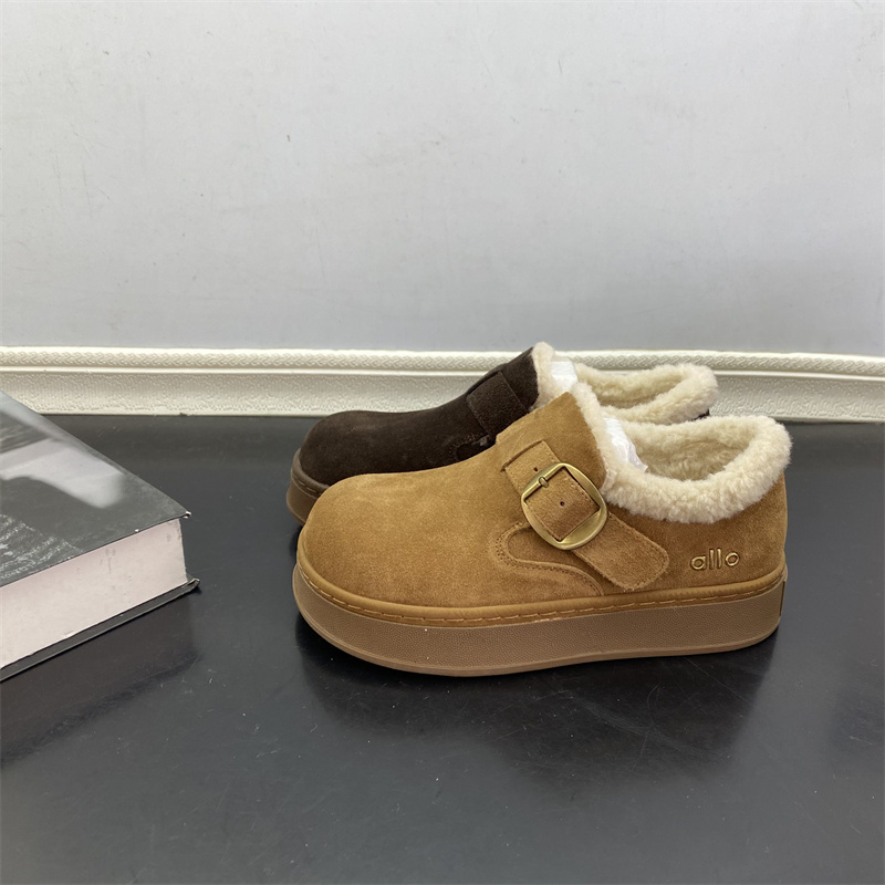 撤柜处理折扣真皮女鞋2025冬新款勃肯鞋保暖百搭休闲舒适女棉鞋