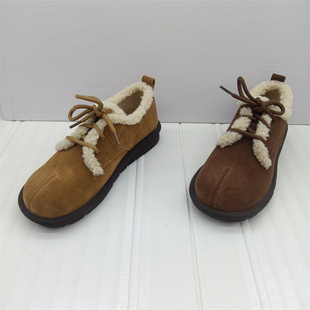 撤柜断码处理真皮女鞋2023冬新款时尚舒适勃肯鞋保暖磨砂皮女棉鞋