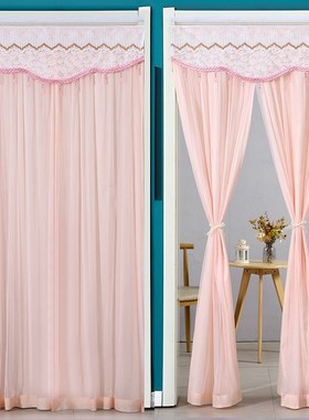 蕾丝门帘隔断帘家用免打孔纱帘卧室厨房挂帘夏季防蚊门帘2.024新