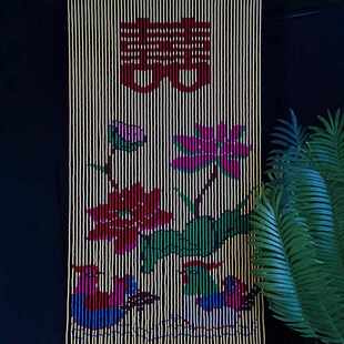 新款纯手工门帘玄关隔断珠帘挂帘复古屏风卫生间挡卧室帘成品装饰