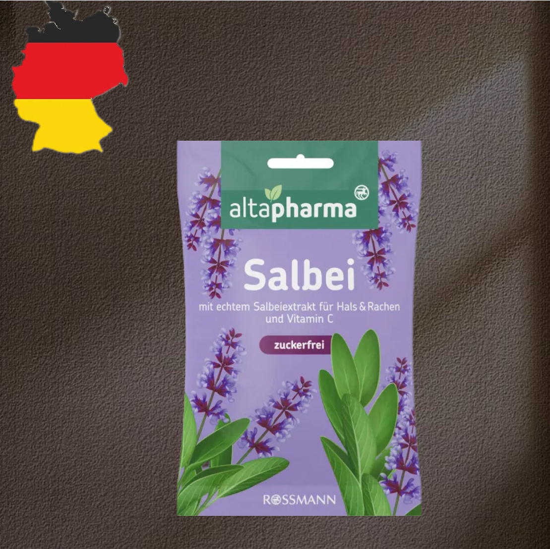 德国代购【全场300包邮】altapharma维生素C鼠尾草无糖草本糖75g