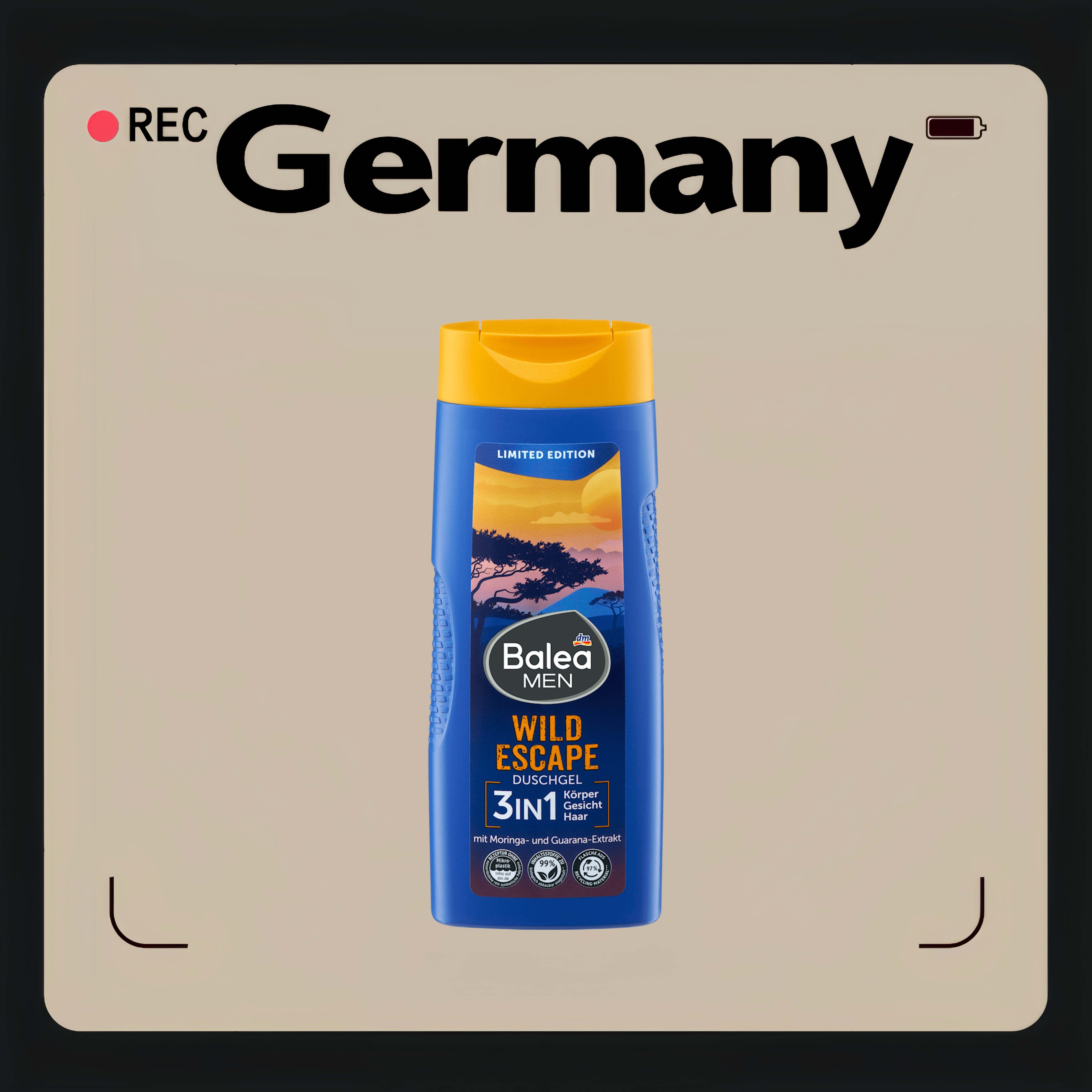 德国代购【全场满300包邮】Balea三合一野性魅力沐浴露300ml