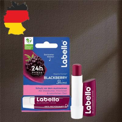 德国代购【全场满300包邮】Labello闪闪黑莓桃唇膏4.8g