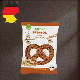 德国代购满300包邮freche freunde淘气伙伴3岁+有机椒盐饼干75g