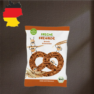 德国代购满300包邮freche freunde淘气伙伴3岁+有机椒盐饼干75g