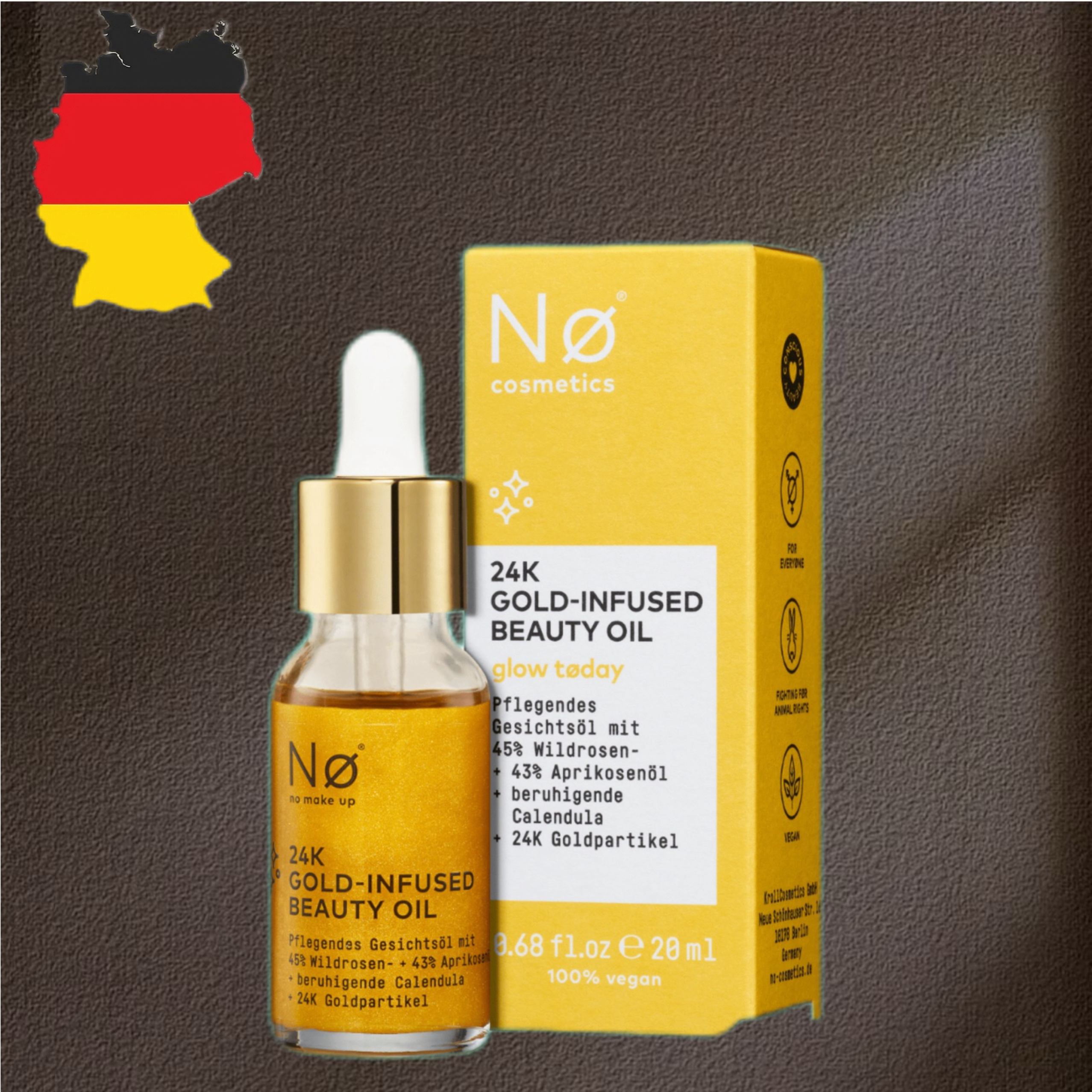 德国代购【全场满300包邮】No Cosmetics灿烂今日24K黄金精华19ml