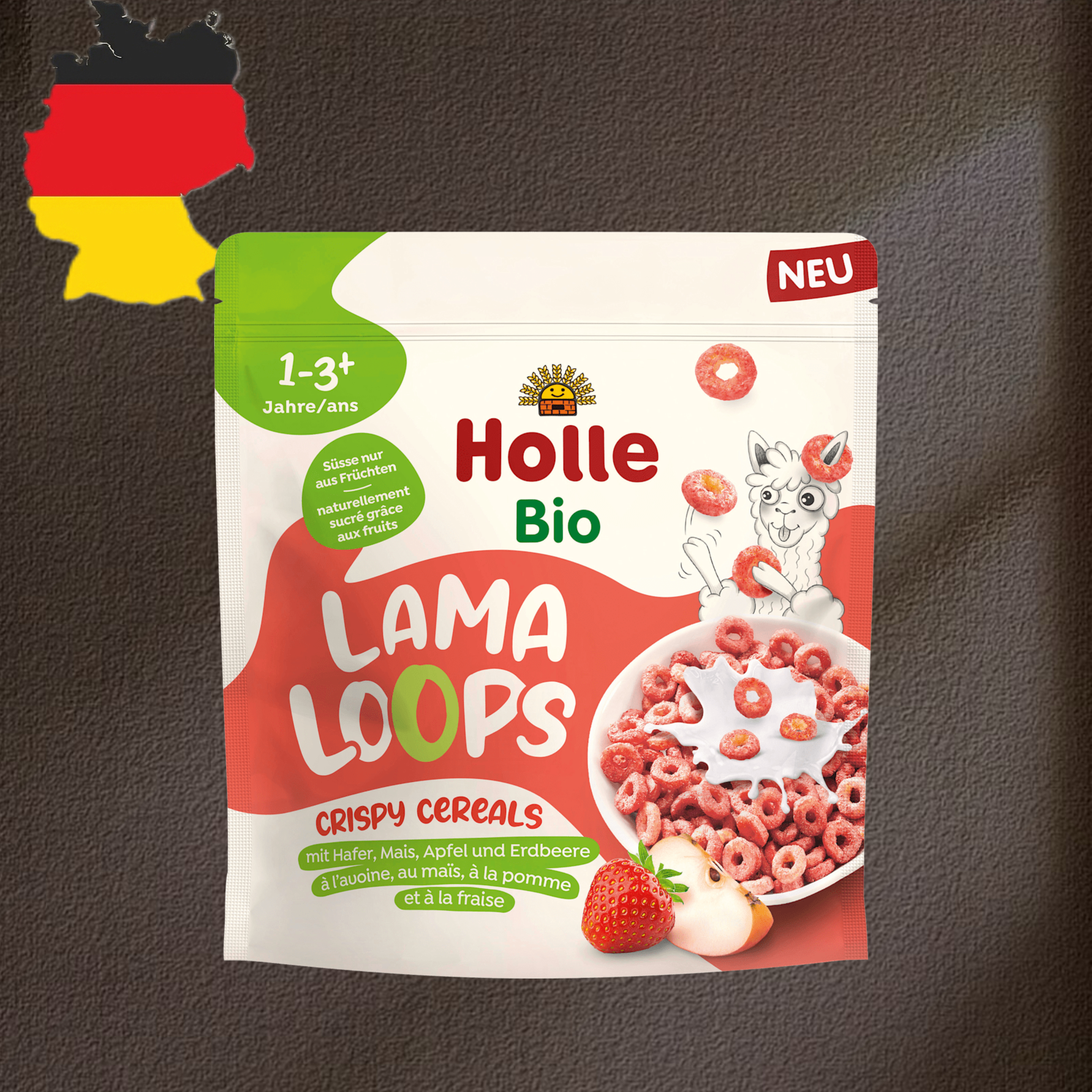 德国代购【全场满300包邮】Holle1岁+有机草莓苹果燕麦圈125g