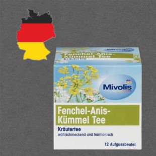 德国代购【全场满300包邮】mivolis小茴香八角香芹籽茶12袋