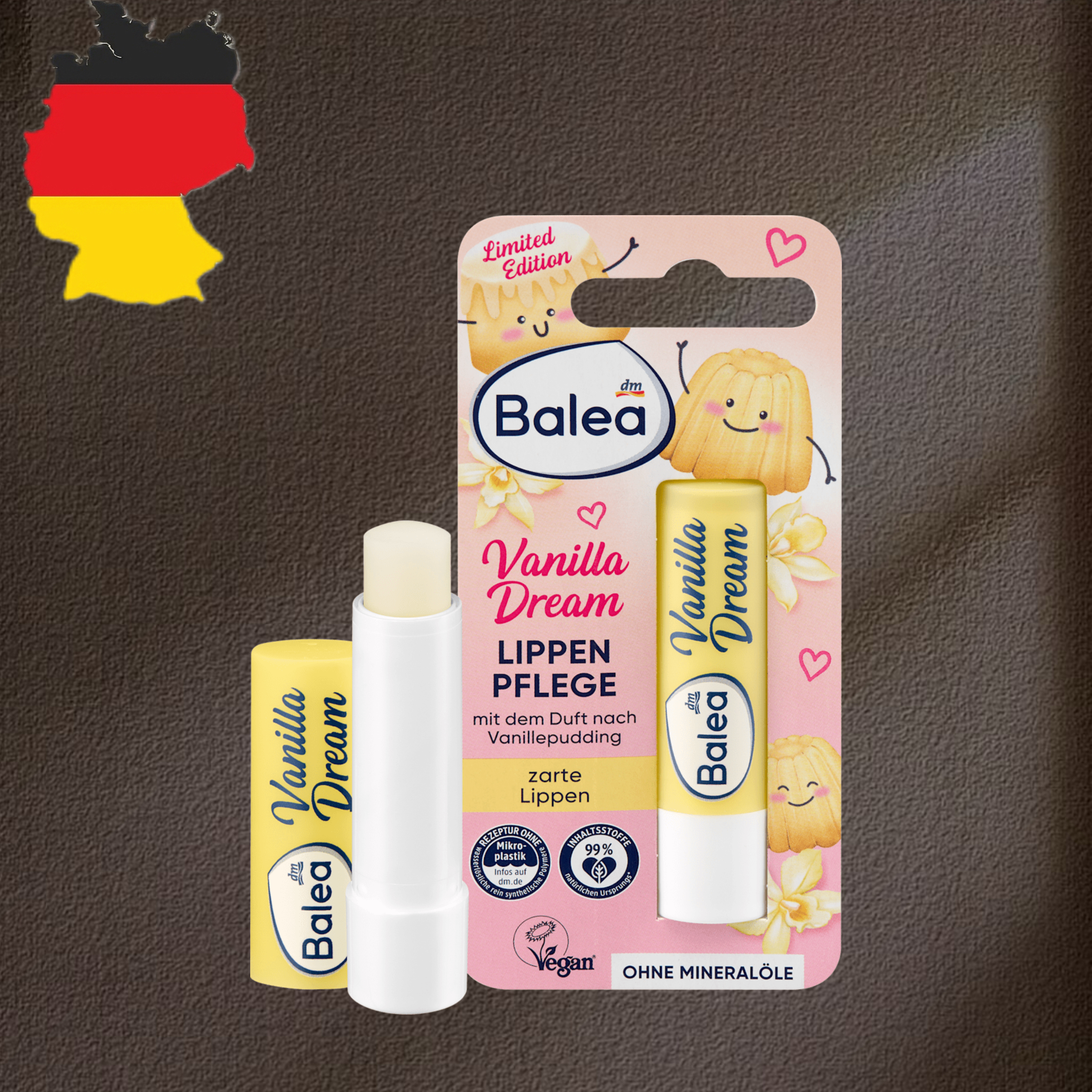 德国代购【全场满300包邮】Balea香草之梦唇膏4.8g