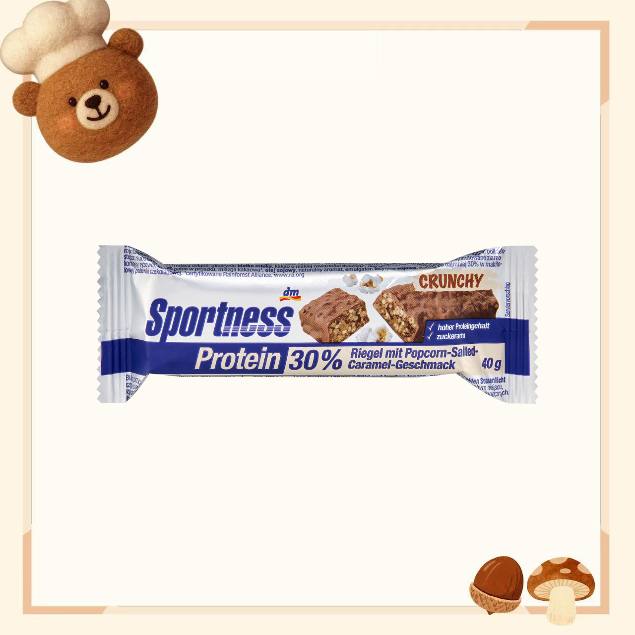 德国代购【全场满300包邮】Sportness焦糖海盐爆米花30%蛋白棒40g,零食/坚果/特产,营养（消化）饼干,淘宝优惠券,粉丝福利购,淘宝优惠卷