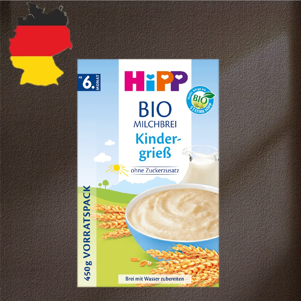 德国代购【全场满300包邮】HIPP6个月+宝宝有机晚安牛奶粥450g